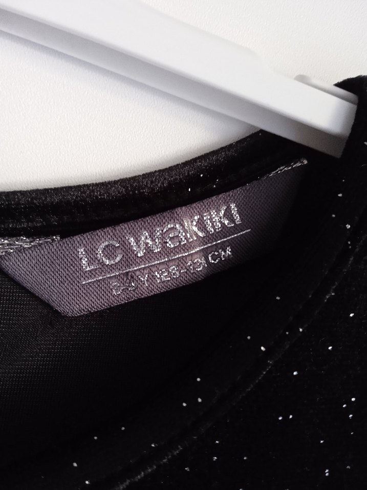 Kemer Detaylı Siyah simli elbise 8/9 yaş - Görsel 5