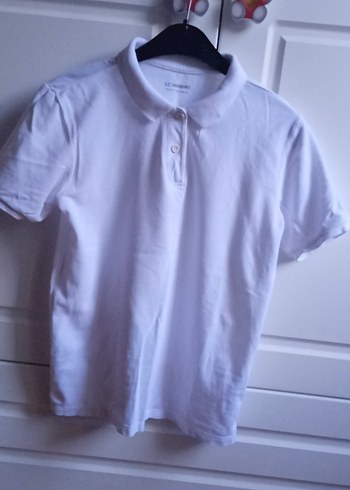 LCW Beyaz Kız Çocuk Polo Yaka Tişört - Görsel 2