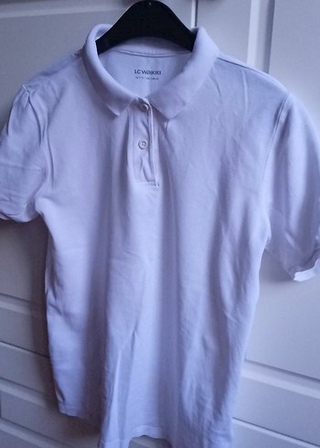 LCW Beyaz Kız Çocuk Polo Yaka Tişört - Görsel 3