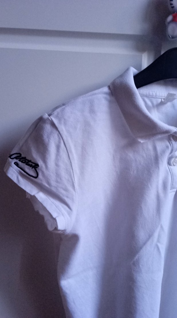 de facto Kız Çocuk Beyaz Düğmeli Polo Tişört 10/11 yas - Görsel 3