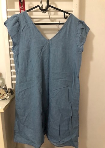 İnce Kumaş Denim Elbise - Görsel 4