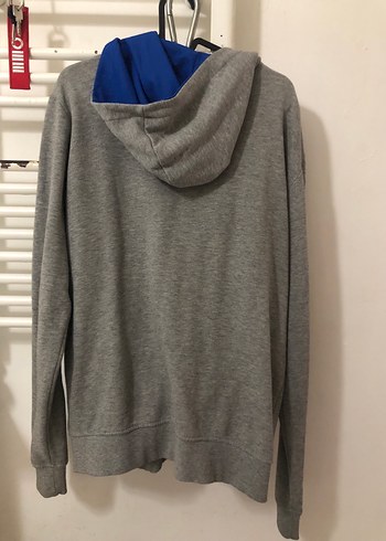 Gri Fermuarlı Erkek Kapüşonlu Sweatshirt - Görsel 6