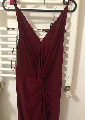 Bordo Gece Elbisesi - Görsel 3