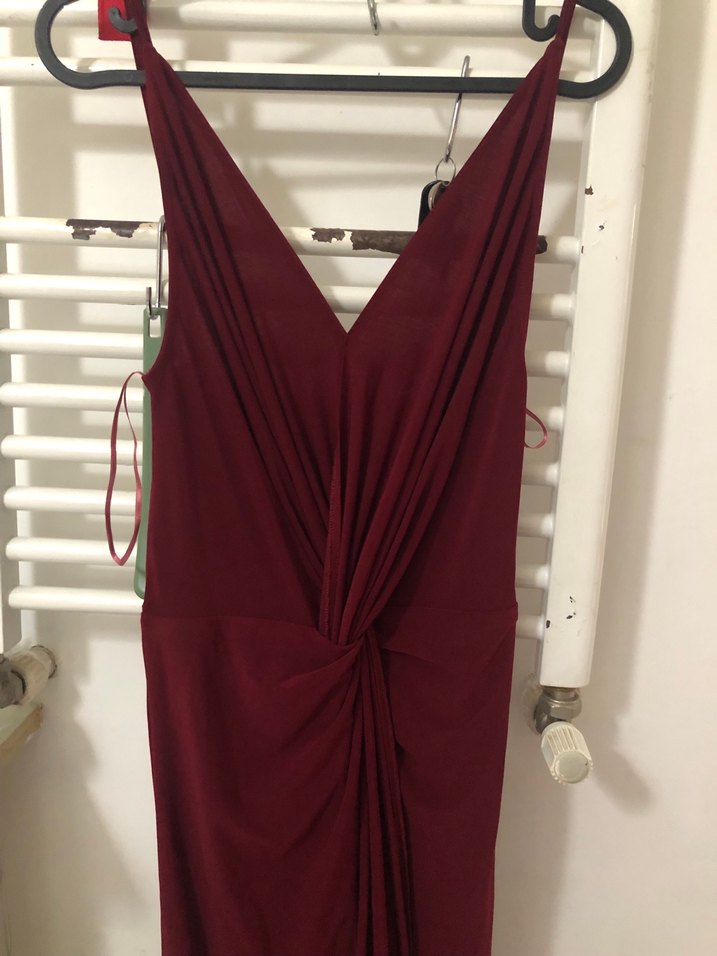 Bordo Gece Elbisesi - Görsel 3