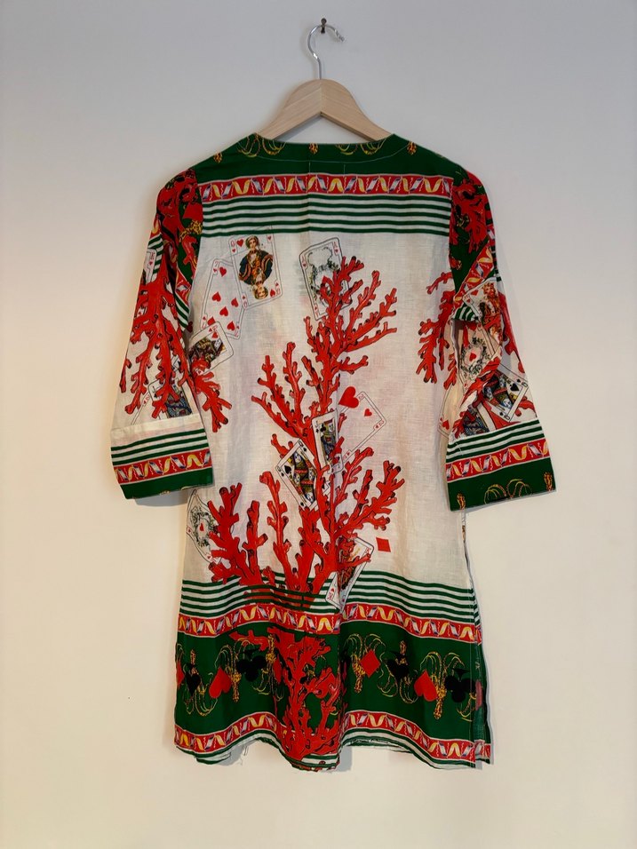 Renkli Bohem V Yaka Elbise - Görsel 4