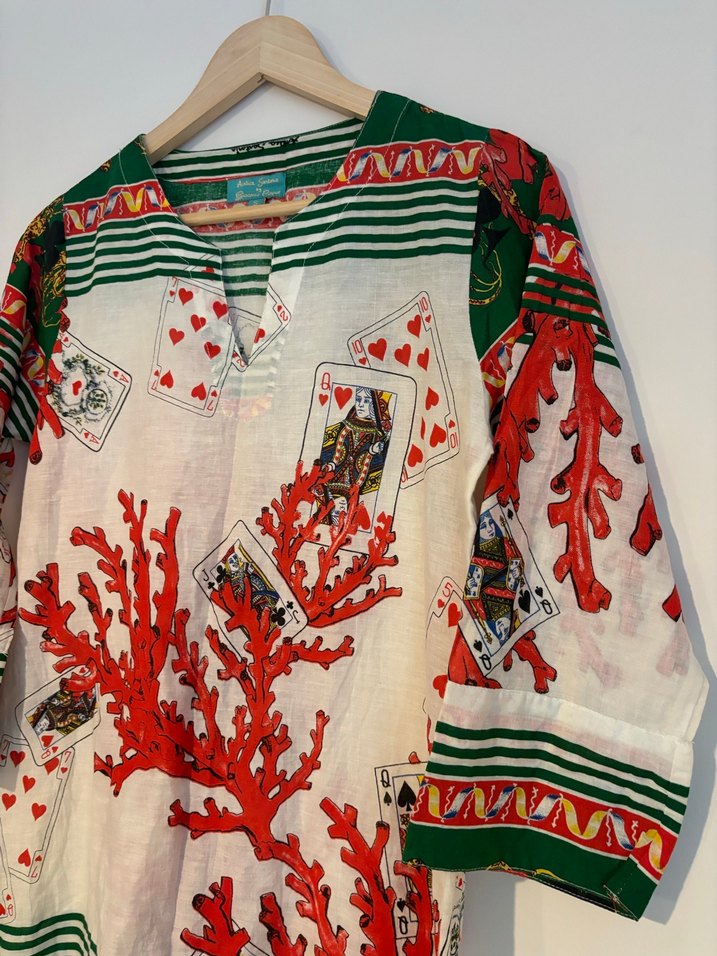 Renkli Bohem V Yaka Elbise - Görsel 3