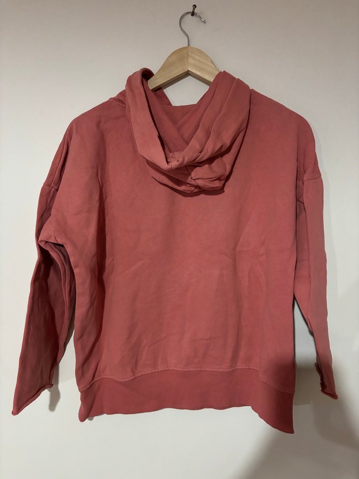 Somon rengi Kadın Kapüşonlu Sweatshirt - Görsel 2