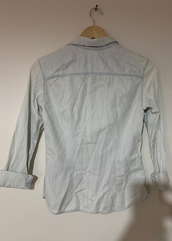 Bebe mavisi çizgili H&M gömlek - Görsel 3