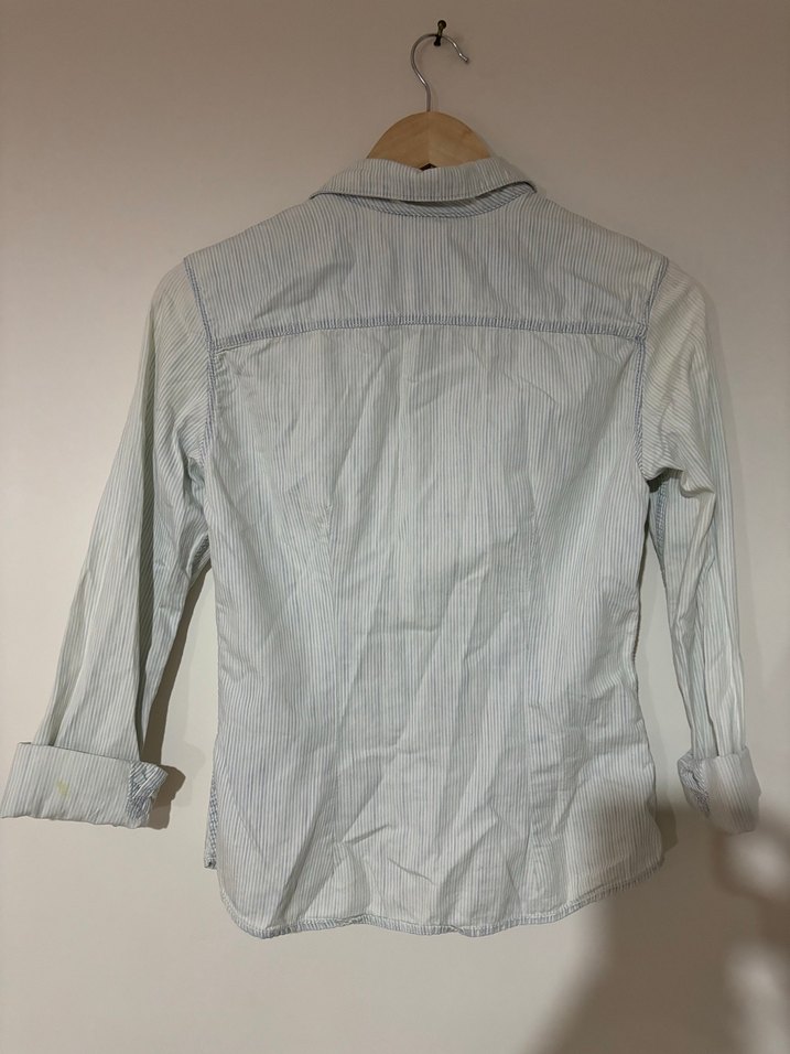 Bebe mavisi çizgili H&M gömlek - Görsel 3