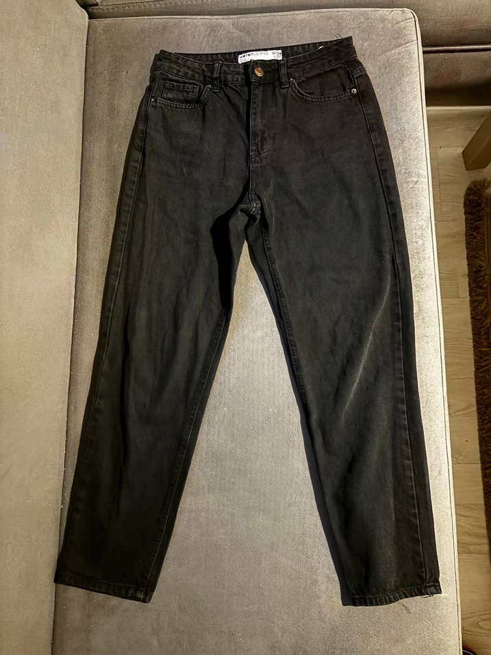 Siyah Mom Jean - Görsel 3