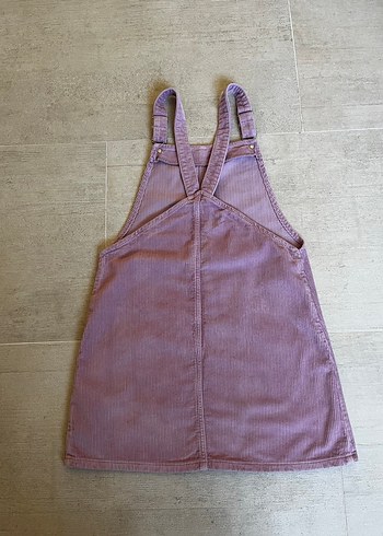 Mor kadife askılı salopet elbise - Görsel 2