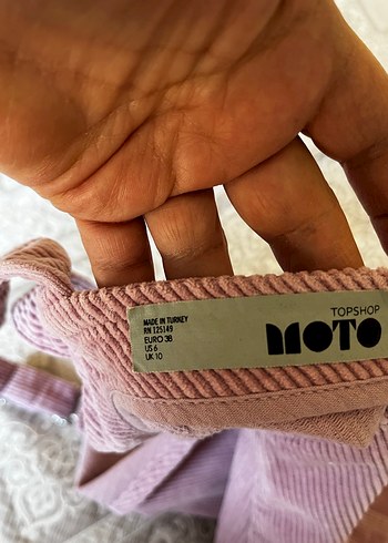 Mor kadife askılı salopet elbise - Görsel 8