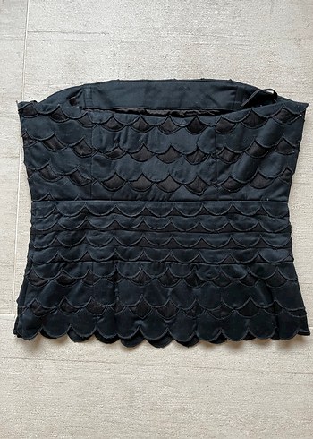 İşlemeli Straplez Fırfırlı Bustiyer - Görsel 2