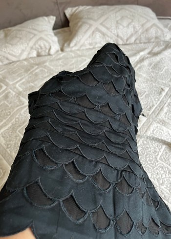 İşlemeli Straplez Fırfırlı Bustiyer - Görsel 8