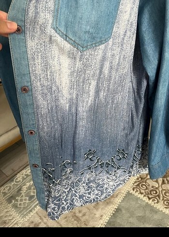 H&M Bohem Uzun Kollu Denim Gömlek