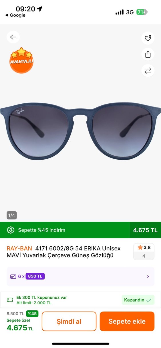 Ray-Ban maviKemerli Kadın Güneş Gözlüğü - Görsel 2