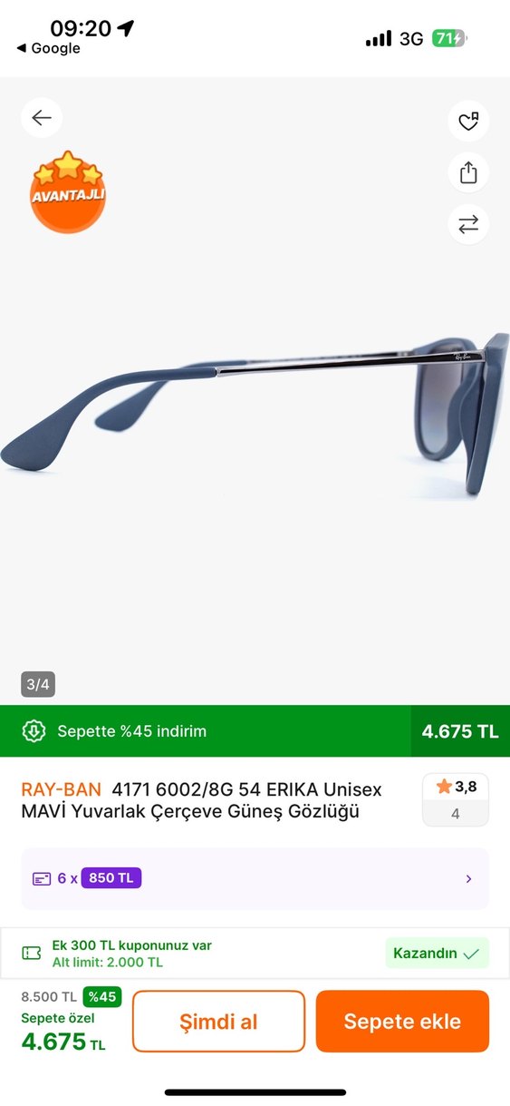 Ray-Ban maviKemerli Kadın Güneş Gözlüğü - Görsel 4