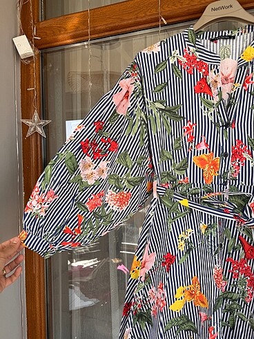 34 Beden çeşitli Renk Desenli elbise