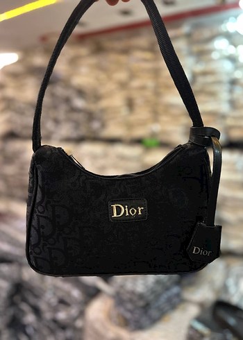 Siyah Dior Baskılı Fermuarlı Kadın Çanta