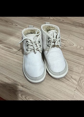 Kadın Gri Beyaz Dolgu Topuklu Sıcak Bot - Görsel 3