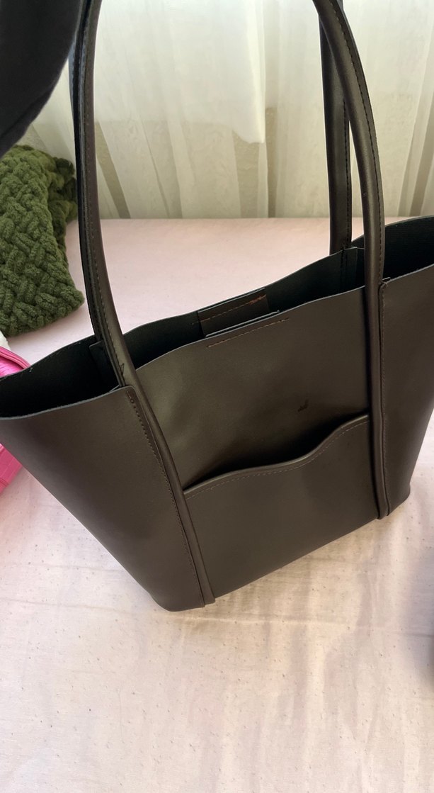 Siyah Deri Kadın Yavrulu Çanta - Görsel 3