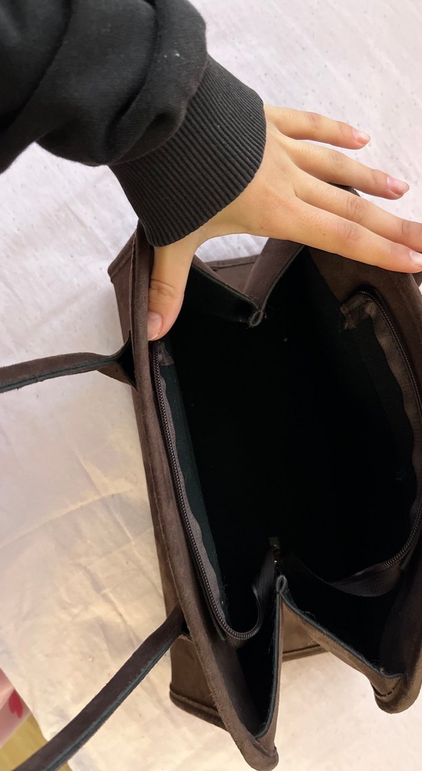 Kahverengi Kadın Süet  Çanta - Görsel 4