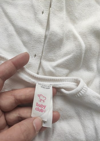 Kız Çocuk Beyaz Düğmeli Triko Bolero - Görsel 2