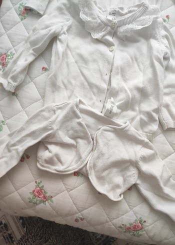 Kız Çocuk Beyaz Düğmeli Triko Bolero - Görsel 3