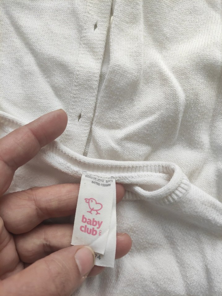 Kız Çocuk Beyaz Düğmeli Triko Bolero - Görsel 2