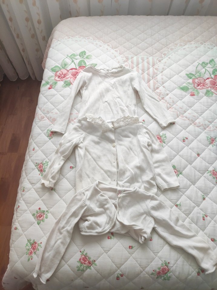 Kız Çocuk Beyaz Düğmeli Triko Bolero - Görsel 5