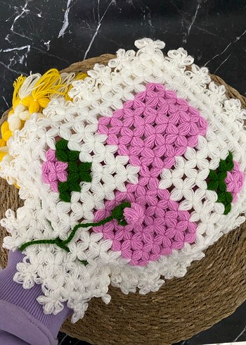 EL İŞİDİR El Yapımı Bohem Çiçekli Örgü Sabun Bezi - Görsel 2