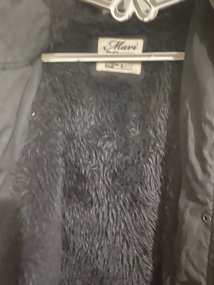 Siyah Kürklü Midi Kadın Mont - Görsel 5