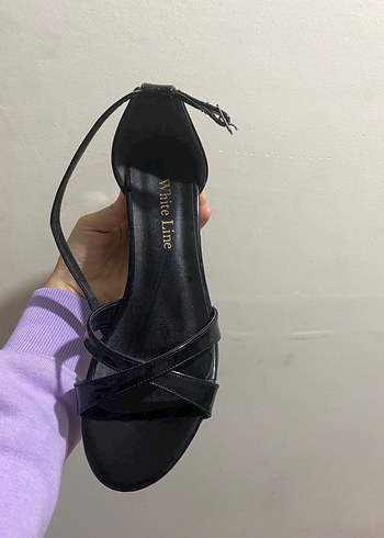 Siyah kalın kısa topuk Tokalı Stiletto - Görsel 6