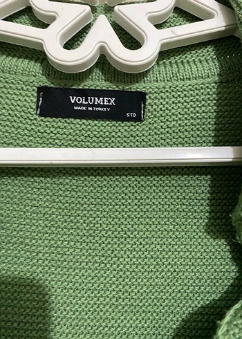 STANDART BEDEN V Yaka Yeşil Triko Kadın Kazak - Görsel 2