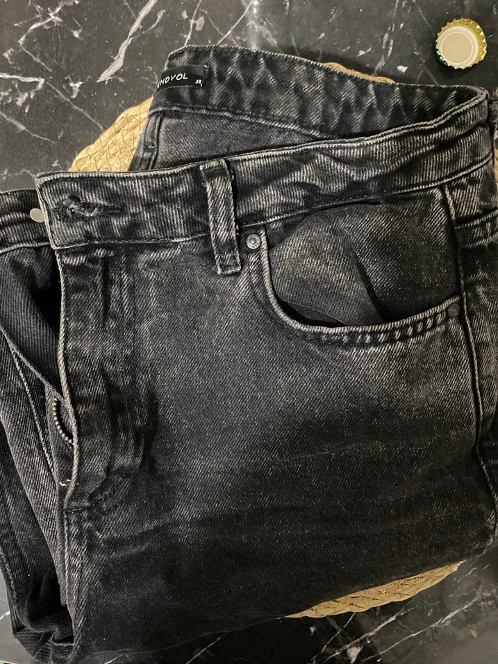 Siyah Füme gibi Kadın Denim Pantolon - Görsel 2