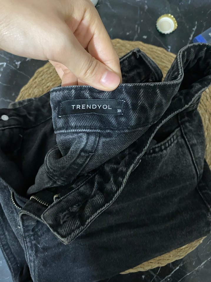 Siyah Füme gibi Kadın Denim Pantolon - Görsel 3