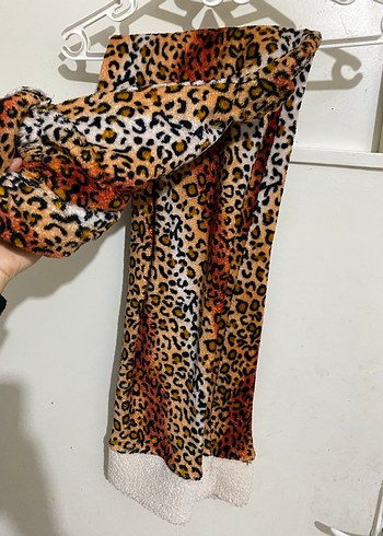 Kahverengi Leopar Desenli polar alt - Görsel 2