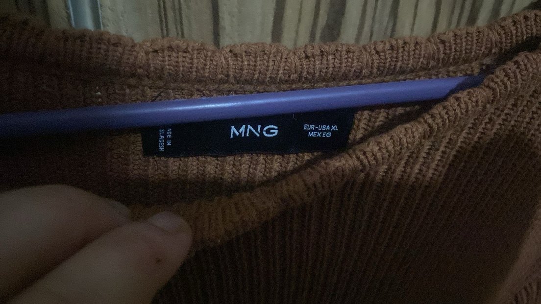 Bohem Tarz Kahverengi Örgü Kadın Kazak - Görsel 2