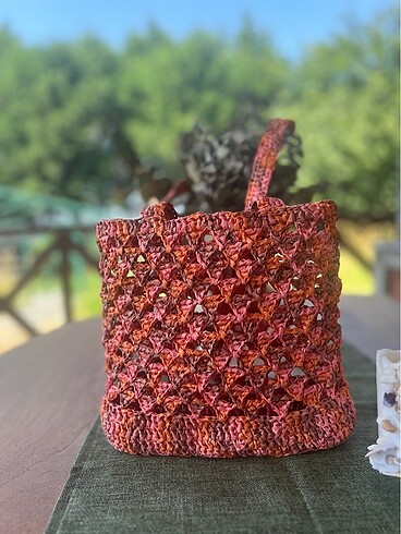 Beden çeşitli Renk Renkli Tasarım Hasır Çanta