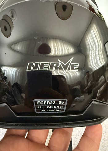 Parlak Siyah NERVE Biker Motosiklet Kaskı - Görsel 2