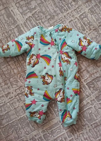 Unicorn Desenli Pastel Bebek Tulumu