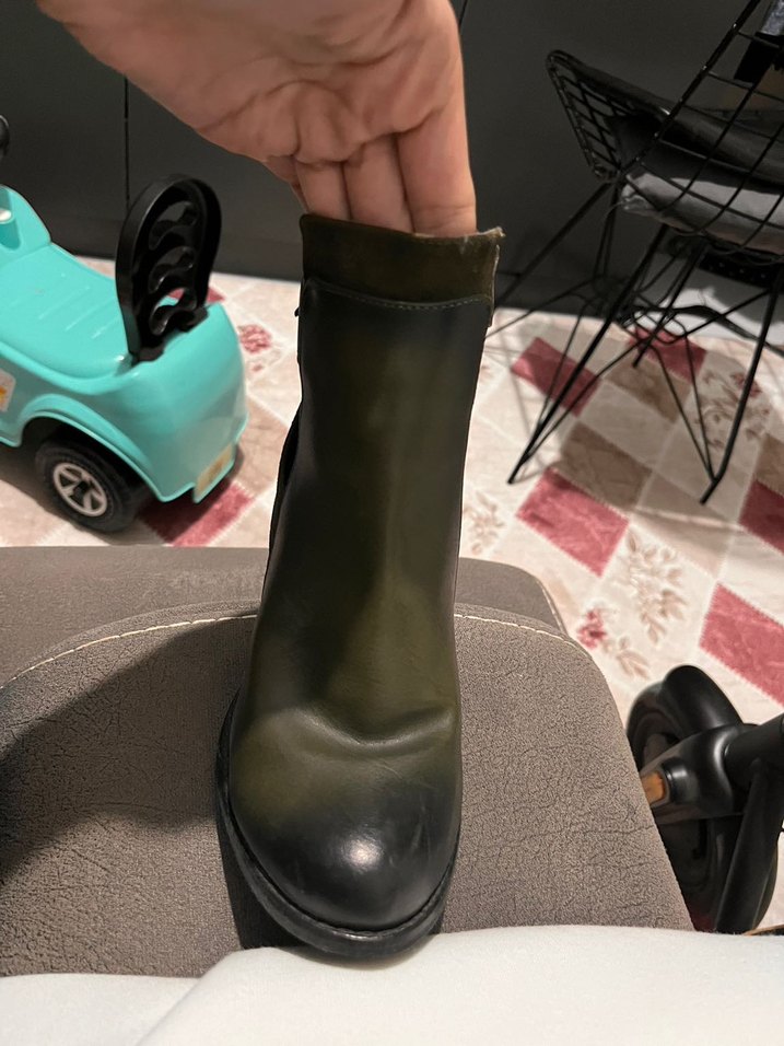 Tokalı Kahverengi Deri Kadın Bot - Görsel 2