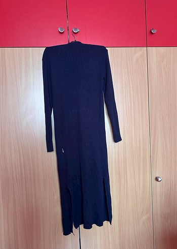 Uzun Kollu Lacivert Kadın hırka - Görsel 3