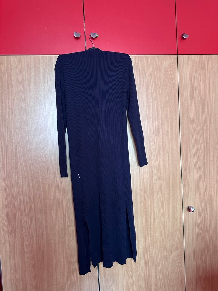 Uzun Kollu Lacivert Kadın hırka - Görsel 3