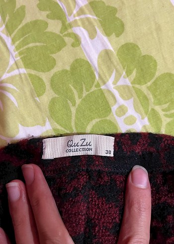 Kadın Bordo Örgü Mini Etek - Görsel 2