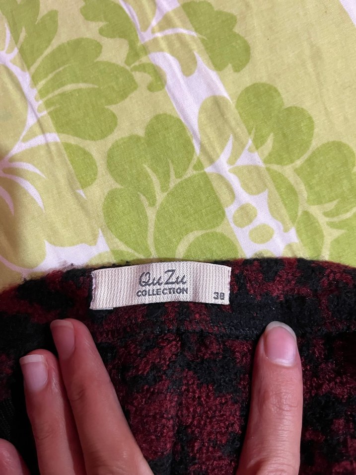 Kadın Bordo Örgü Mini Etek - Görsel 2