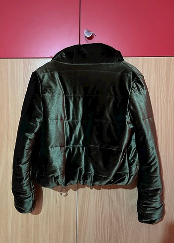 Parlak Yeşil Kadın Mini Mont - Görsel 2