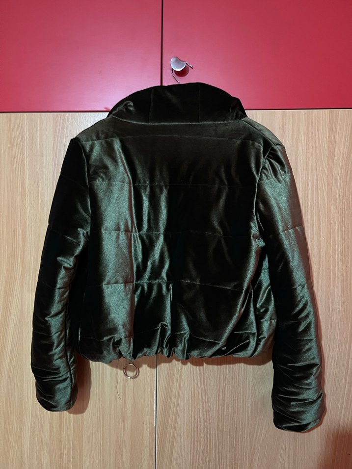 Parlak Yeşil Kadın Mini Mont - Görsel 2