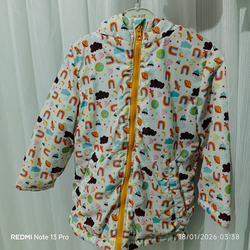 Sarı Baskılı Erkek Çocuk Yağmurluk - Görsel 2