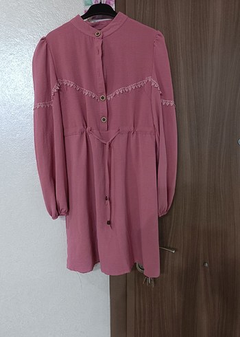 Düğmeli Bohem Pembe Hamile Bluzu - Görsel 2